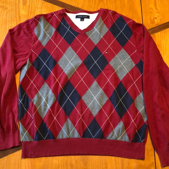 Men VNeck Sweater Tommy Hilfiger Large - Picture 1 of 5